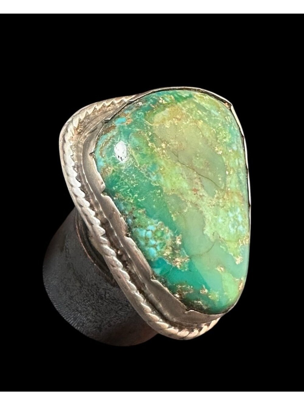 Vintage Navajo Signed Bolo Tie Turquoise Bennett C-31 Ethnic Native American
